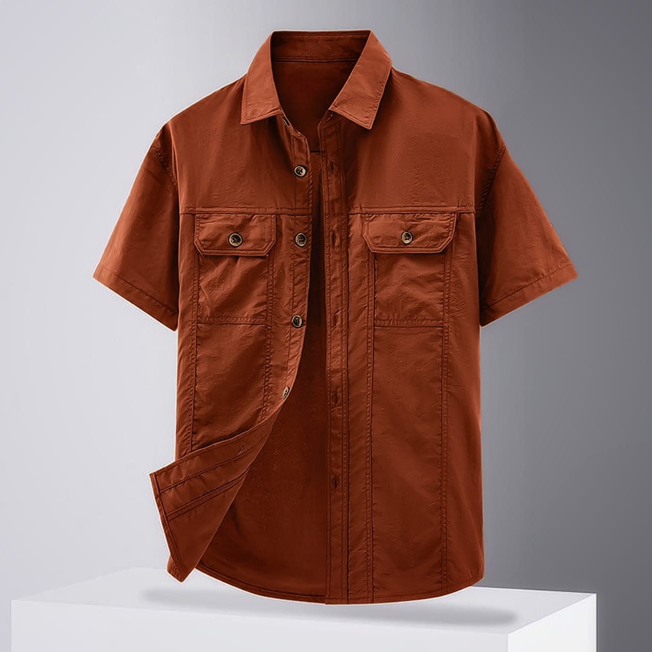 NEW Panel Cotton Half Shirt