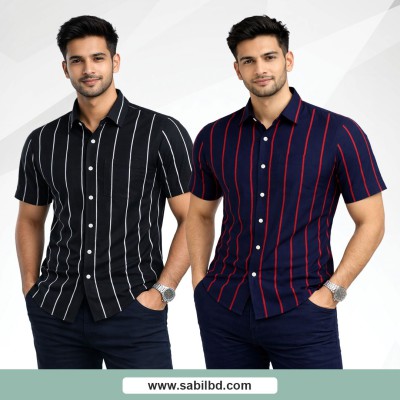Men's Half Sleeve Striped Shirt