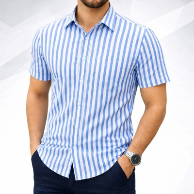Men's Half Sleeve Striped Shirt