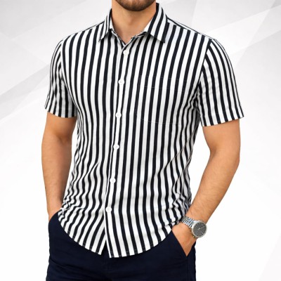 Men's Half Sleeve Striped Shirt