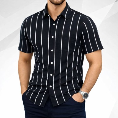 Men's Half Sleeve Striped Shirt